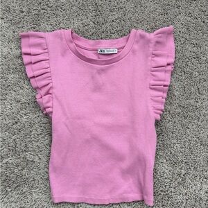 Zara’s Crop Top Ruffle Sleeves Women’s Size Small